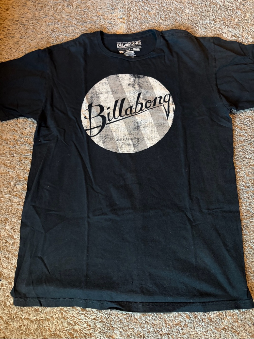 Billabong Black Short-Sleeve Tee with Faded White Logo